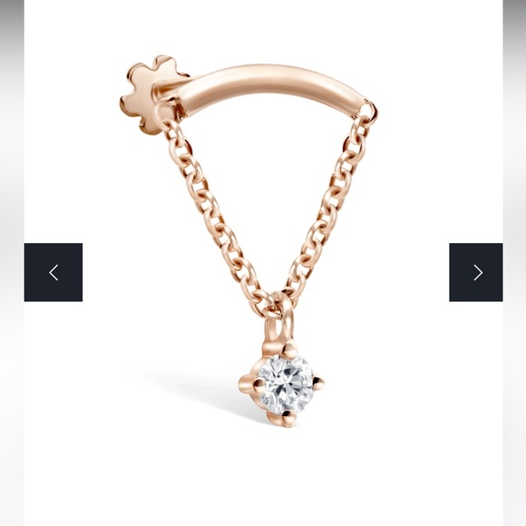 SOLD!! Maria Tash Prong Set Diamond Drape Threaded Stud Earring - Picture 6 of 12